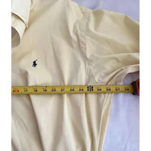 Polo Ralph Lauren Mens Button Down Shirt Blake Size Large Yellow Preppy Pony - Picture 5 of 7